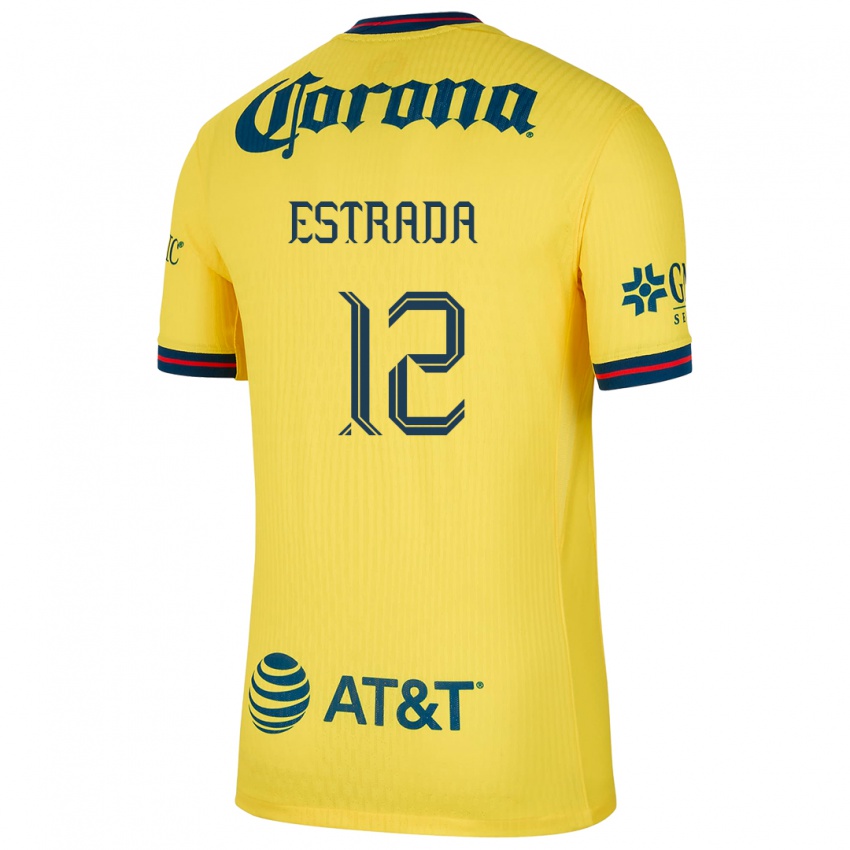 Børn Jonathan Estrada #12 Gul Blå Hjemmebane Spillertrøjer 2024/25 Trøje T-Shirt