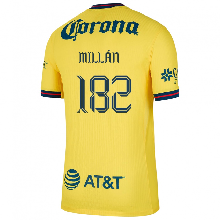 Børn Daniel Millán #182 Gul Blå Hjemmebane Spillertrøjer 2024/25 Trøje T-Shirt