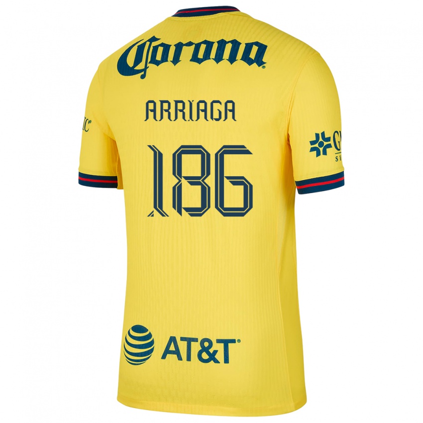 Børn Diego Arriaga #186 Gul Blå Hjemmebane Spillertrøjer 2024/25 Trøje T-Shirt