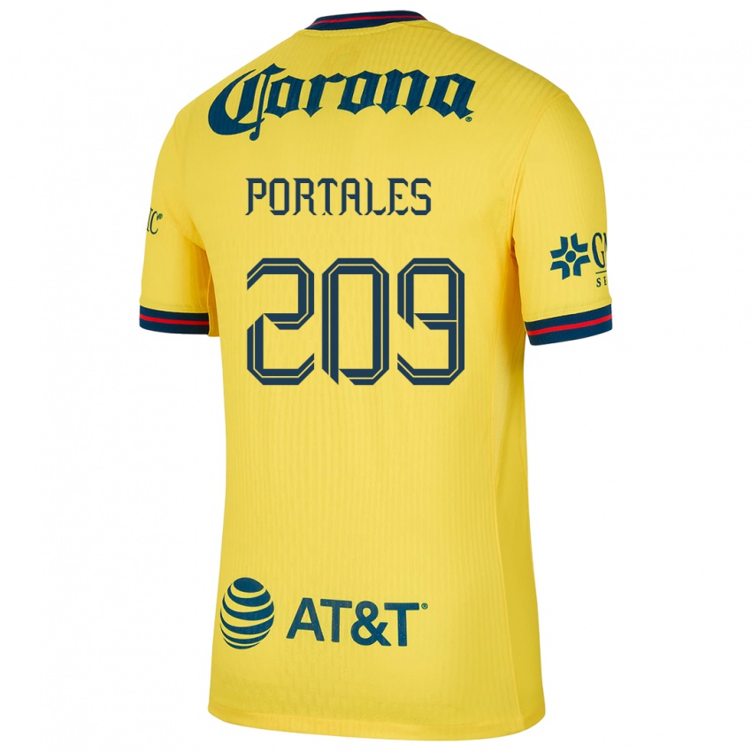 Børn Walter Portales #209 Gul Blå Hjemmebane Spillertrøjer 2024/25 Trøje T-Shirt