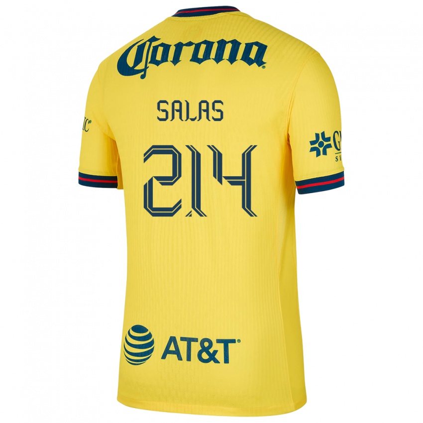 Børn Patricio Salas #214 Gul Blå Hjemmebane Spillertrøjer 2024/25 Trøje T-Shirt