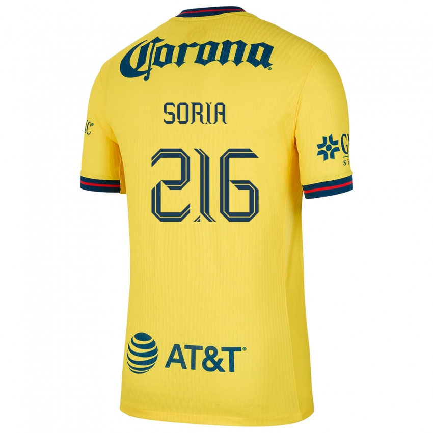 Børn Emiliano Soria #216 Gul Blå Hjemmebane Spillertrøjer 2024/25 Trøje T-Shirt