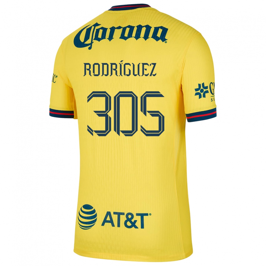 Børn Bryan Rodríguez #305 Gul Blå Hjemmebane Spillertrøjer 2024/25 Trøje T-Shirt