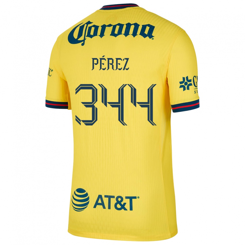 Børn Froylan Pérez #344 Gul Blå Hjemmebane Spillertrøjer 2024/25 Trøje T-Shirt