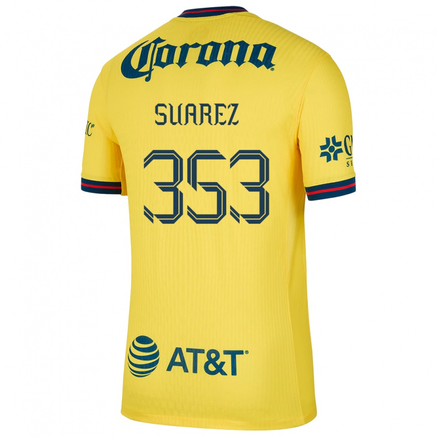 Børn Irwin Suarez #353 Gul Blå Hjemmebane Spillertrøjer 2024/25 Trøje T-Shirt