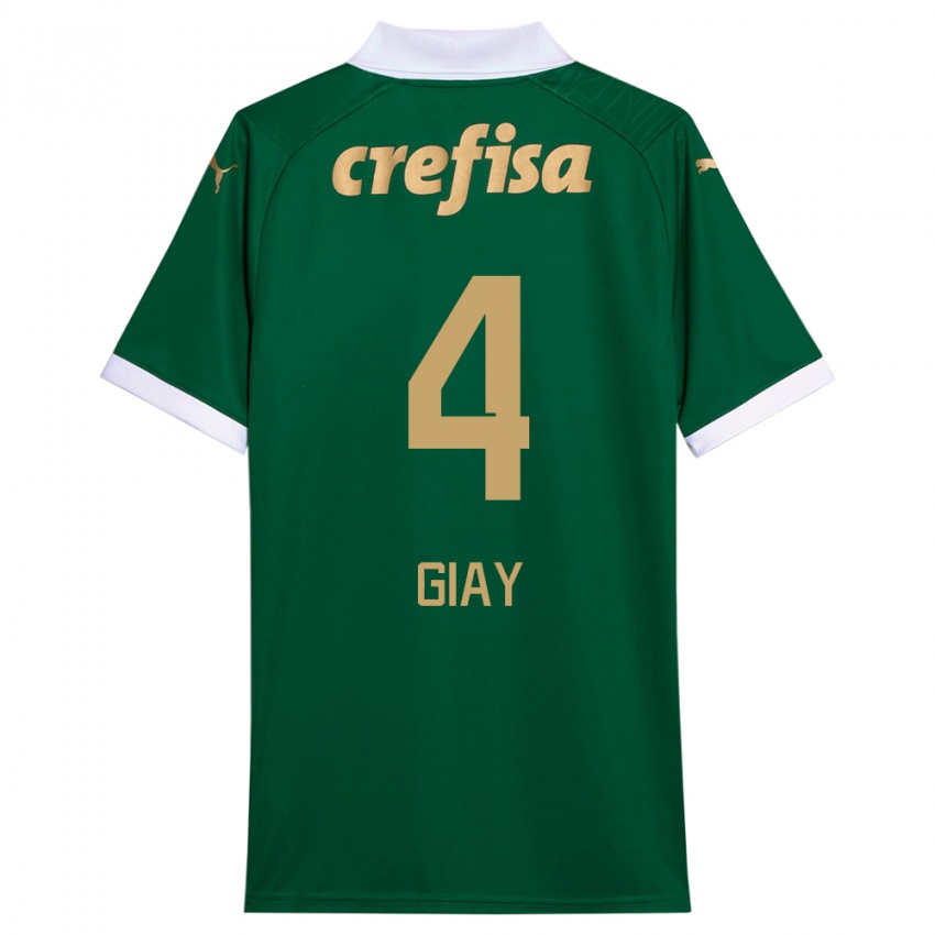 Børn Agustín Giay #4 Grøn Hvid Hjemmebane Spillertrøjer 2024/25 Trøje T-Shirt