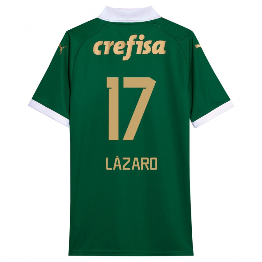 Børn Lazaro #17 Grøn Hvid Hjemmebane Spillertrøjer 2024/25 Trøje T-Shirt