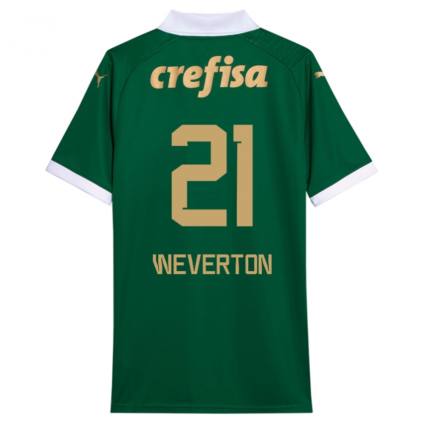 Børn Weverton #21 Grøn Hvid Hjemmebane Spillertrøjer 2024/25 Trøje T-Shirt