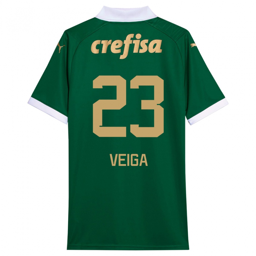 Børn Raphael Veiga #23 Grøn Hvid Hjemmebane Spillertrøjer 2024/25 Trøje T-Shirt