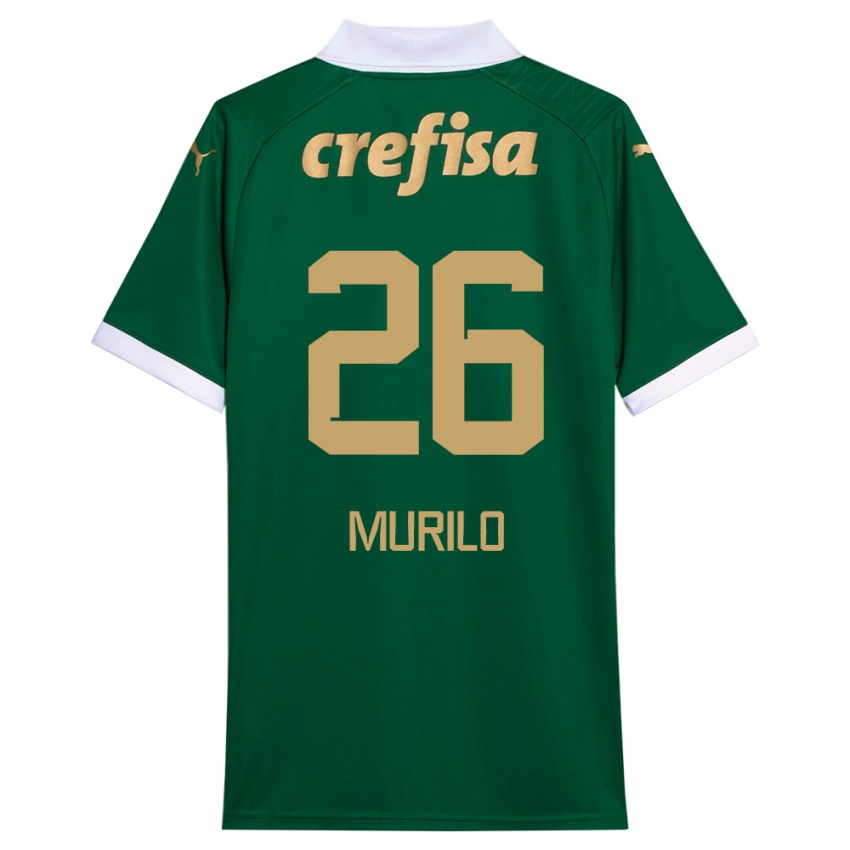 Børn Murilo #26 Grøn Hvid Hjemmebane Spillertrøjer 2024/25 Trøje T-Shirt