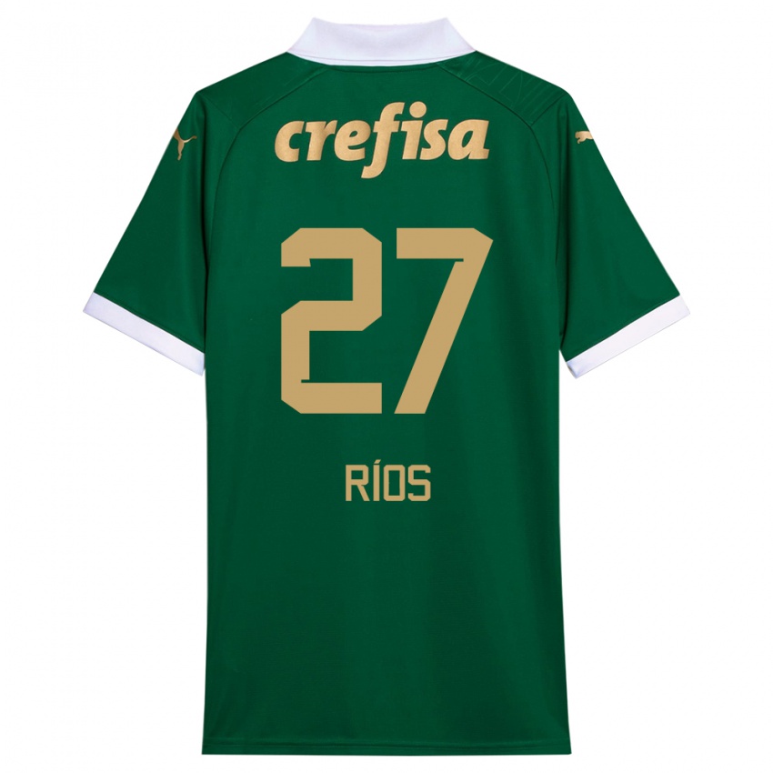 Børn Richard Ríos #27 Grøn Hvid Hjemmebane Spillertrøjer 2024/25 Trøje T-Shirt