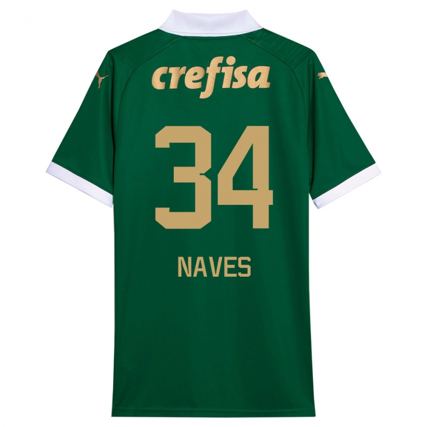 Børn Naves #34 Grøn Hvid Hjemmebane Spillertrøjer 2024/25 Trøje T-Shirt