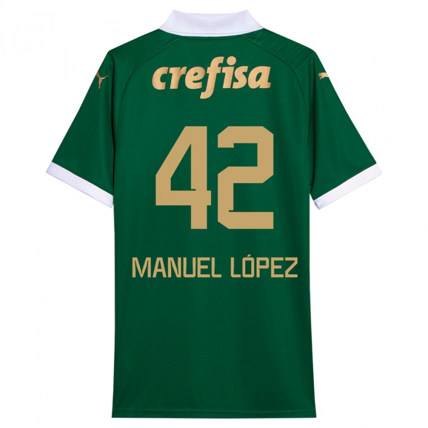 Børn José Manuel López #42 Grøn Hvid Hjemmebane Spillertrøjer 2024/25 Trøje T-Shirt