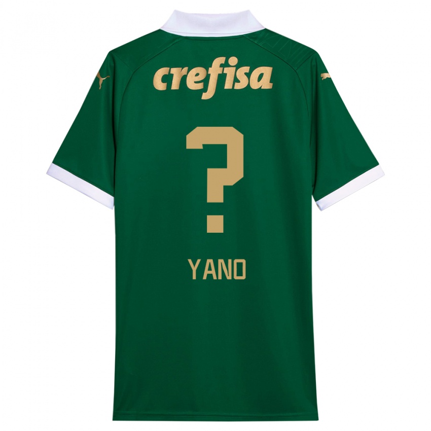 Børn Luiz Yano #0 Grøn Hvid Hjemmebane Spillertrøjer 2024/25 Trøje T-Shirt