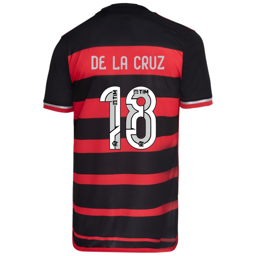 Børn Nicolas De La Cruz #18 Rød Sort Hjemmebane Spillertrøjer 2024/25 Trøje T-Shirt