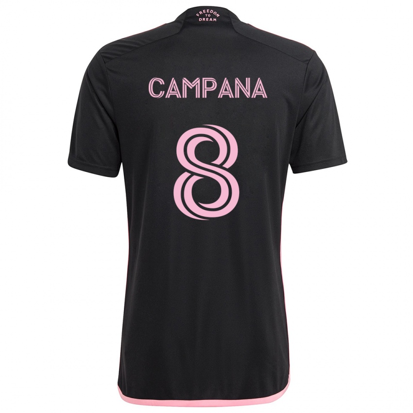 Børn Leonardo Campana #8 Sort Udebane Spillertrøjer 2024/25 Trøje T-Shirt