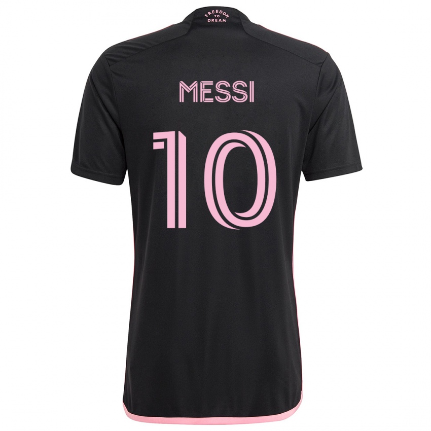 Børn Lionel Messi #10 Sort Udebane Spillertrøjer 2024/25 Trøje T-Shirt