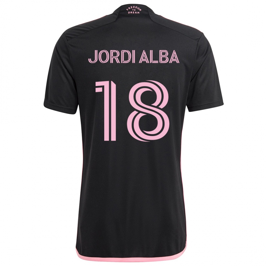 Børn Jordi Alba #18 Sort Udebane Spillertrøjer 2024/25 Trøje T-Shirt