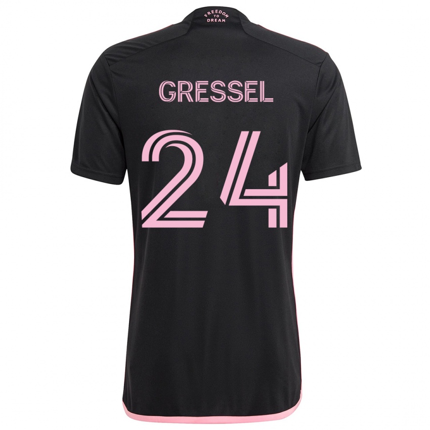 Børn Julian Gressel #24 Sort Udebane Spillertrøjer 2024/25 Trøje T-Shirt