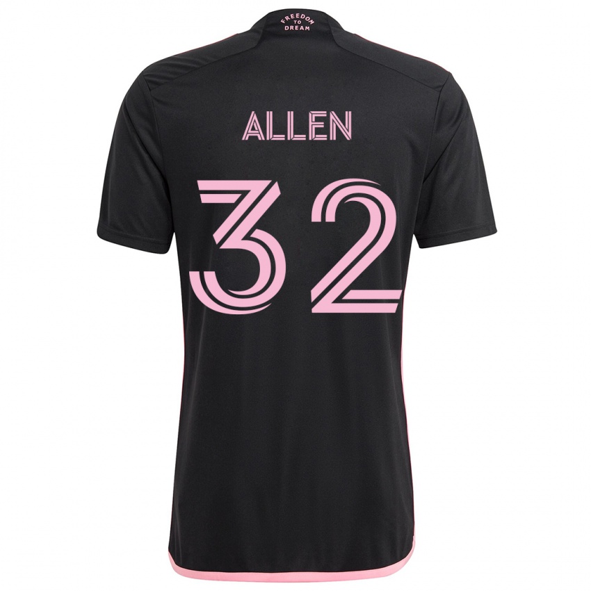 Børn Noah Allen #32 Sort Udebane Spillertrøjer 2024/25 Trøje T-Shirt