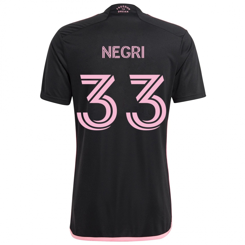 Børn Franco Negri #33 Sort Udebane Spillertrøjer 2024/25 Trøje T-Shirt