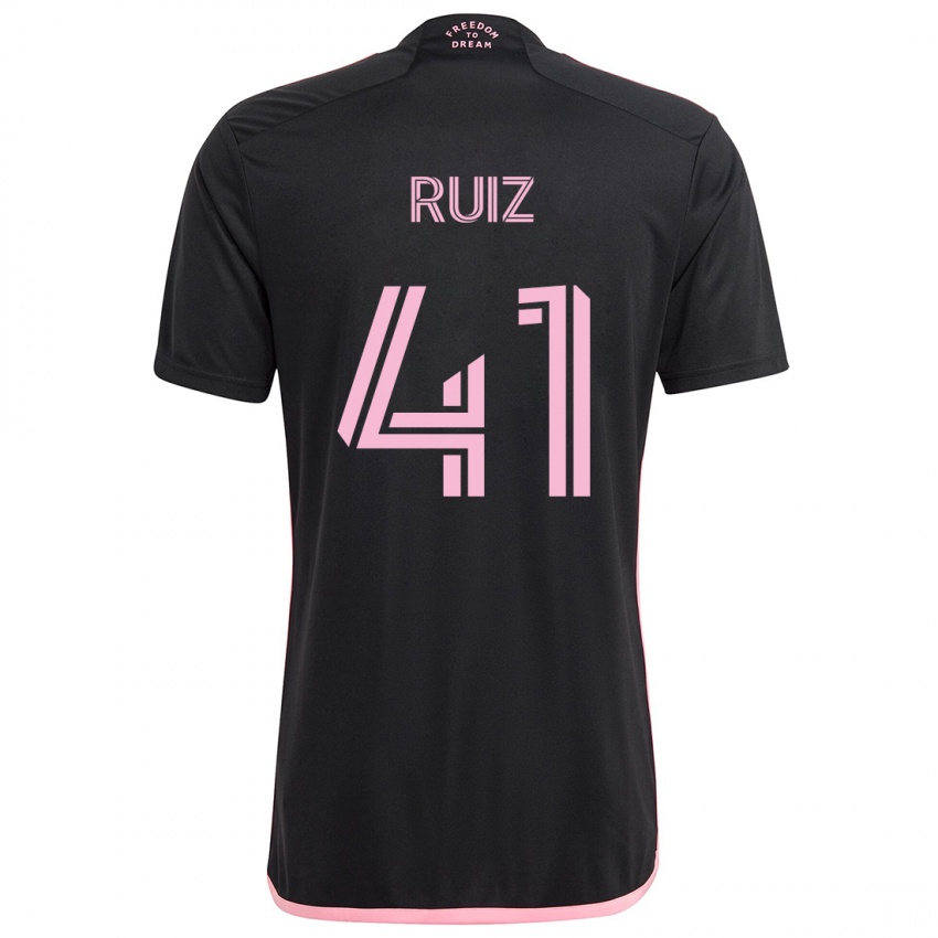 Børn David Ruíz #41 Sort Udebane Spillertrøjer 2024/25 Trøje T-Shirt