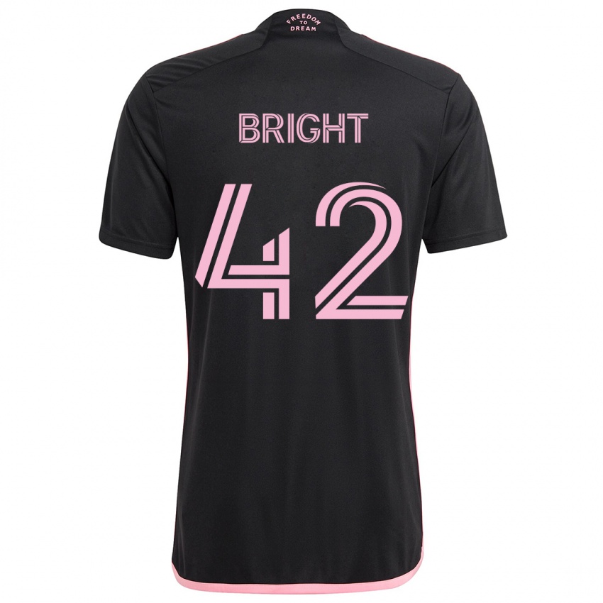 Børn Yannick Bright #42 Sort Udebane Spillertrøjer 2024/25 Trøje T-Shirt