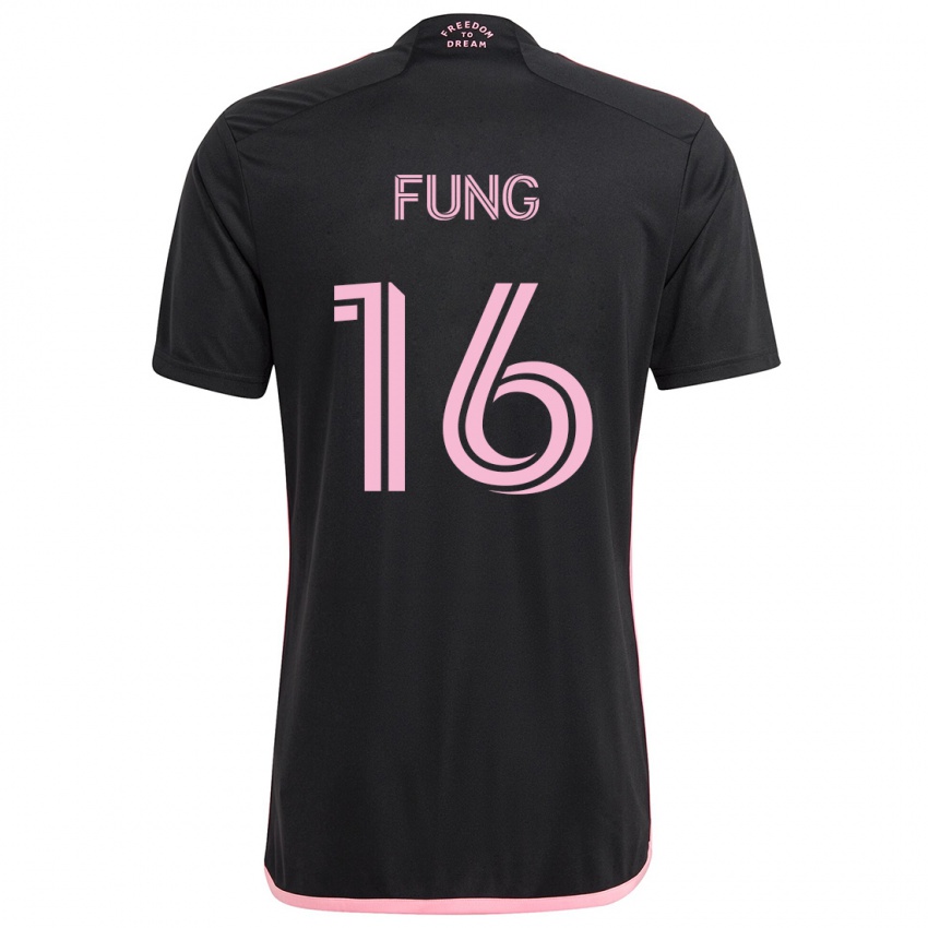 Børn Victor Fung #16 Sort Udebane Spillertrøjer 2024/25 Trøje T-Shirt