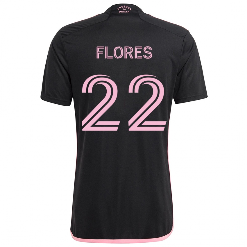 Børn Alejandro Flores #22 Sort Udebane Spillertrøjer 2024/25 Trøje T-Shirt