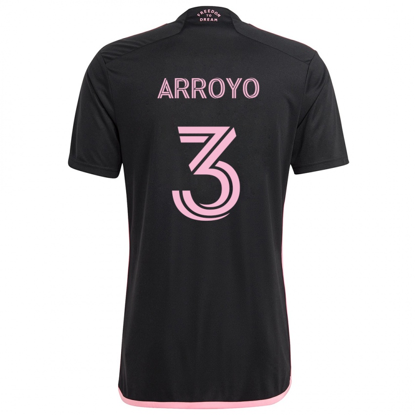 Børn Dixon Arroyo #3 Sort Udebane Spillertrøjer 2024/25 Trøje T-Shirt