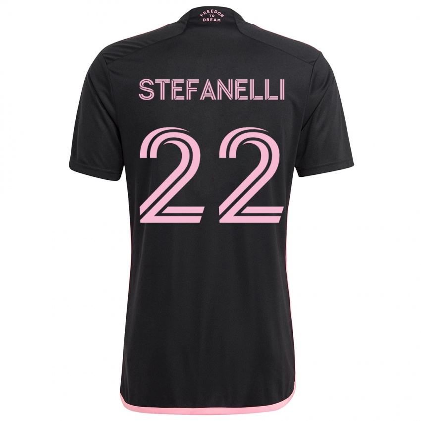 Børn Nicolás Stefanelli #22 Sort Udebane Spillertrøjer 2024/25 Trøje T-Shirt