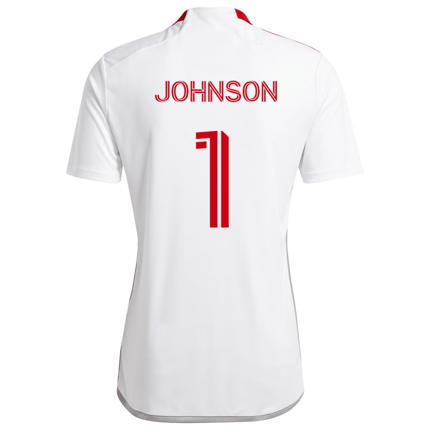 Børn Sean Johnson #1 Hvid Rød Udebane Spillertrøjer 2024/25 Trøje T-Shirt