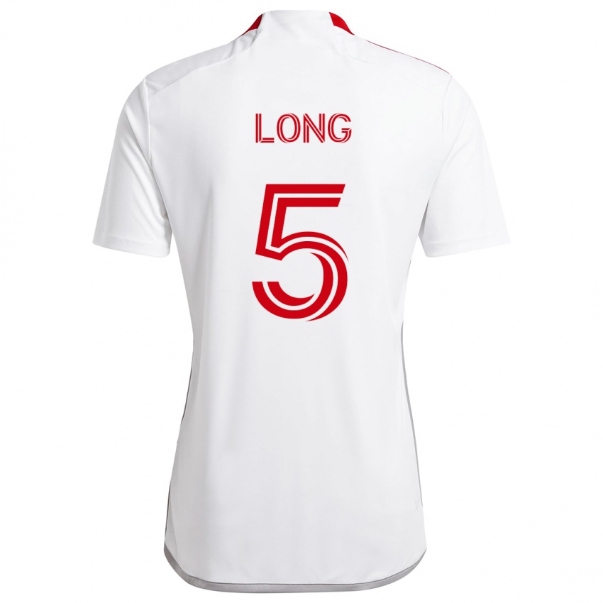 Børn Kevin Long #5 Hvid Rød Udebane Spillertrøjer 2024/25 Trøje T-Shirt