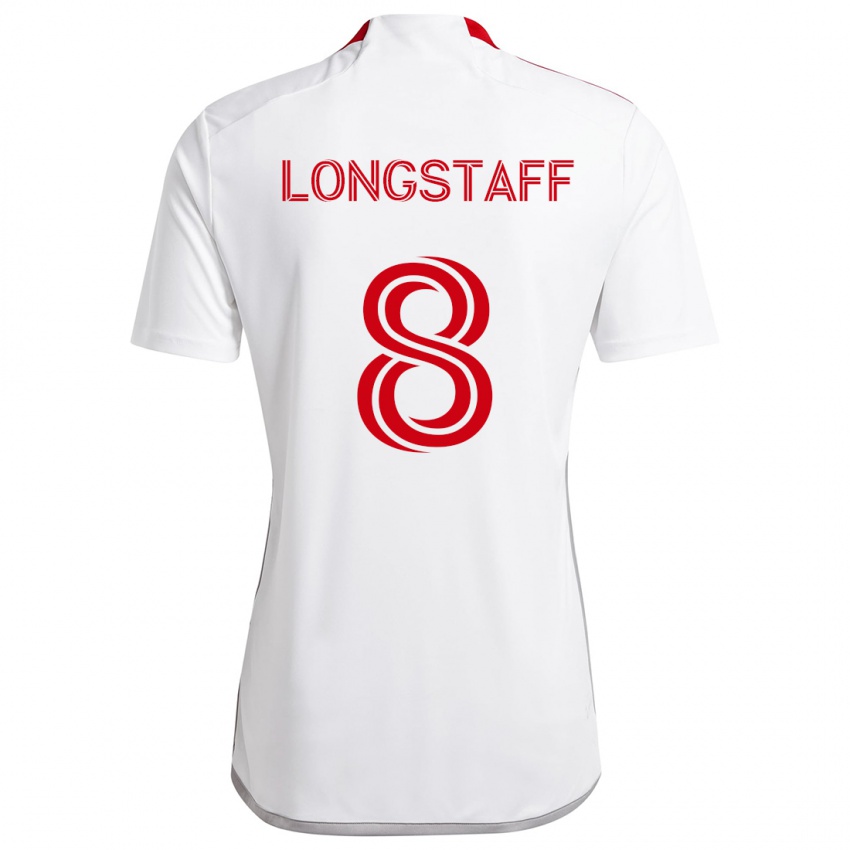 Børn Matty Longstaff #8 Hvid Rød Udebane Spillertrøjer 2024/25 Trøje T-Shirt