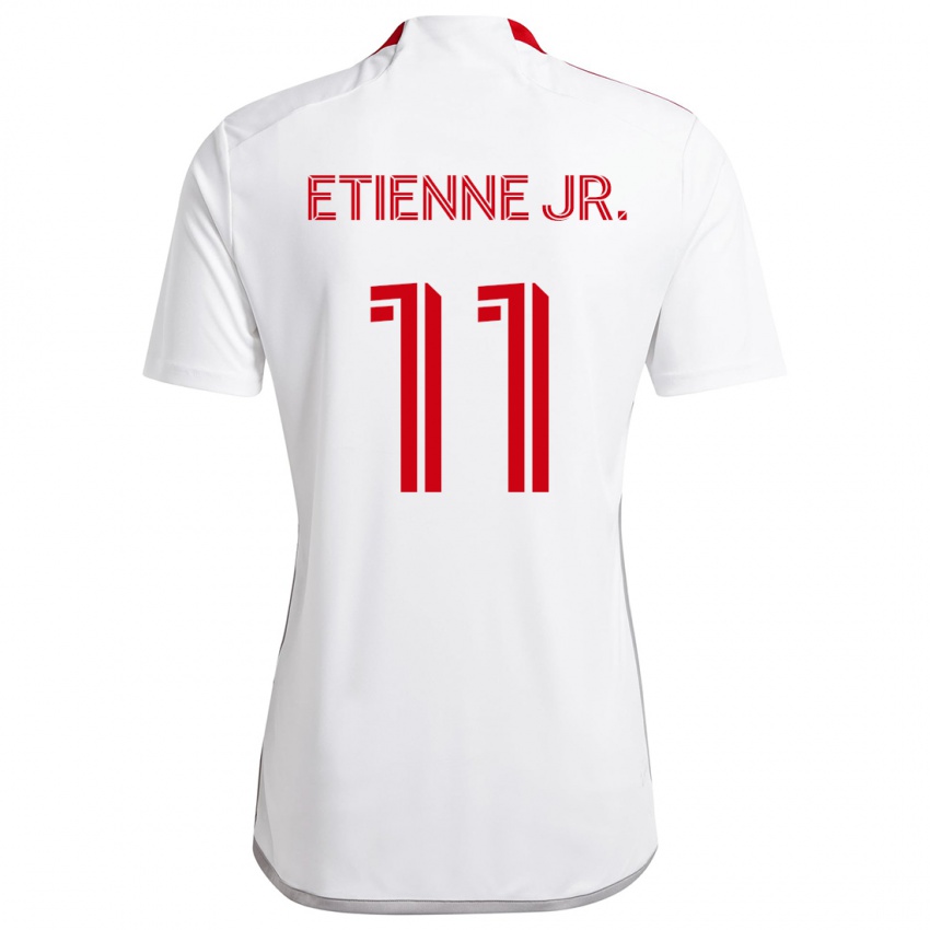 Børn Derrick Etienne Jr. #11 Hvid Rød Udebane Spillertrøjer 2024/25 Trøje T-Shirt