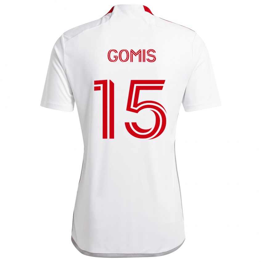 Børn Nicksoen Gomis #15 Hvid Rød Udebane Spillertrøjer 2024/25 Trøje T-Shirt