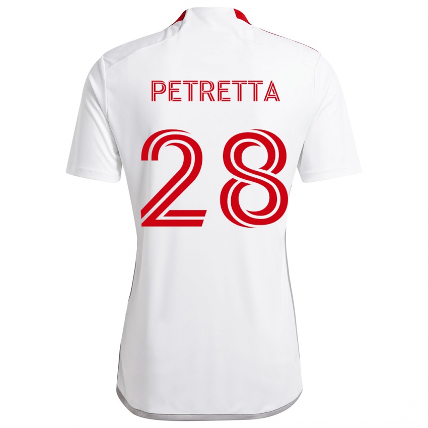 Børn Raoul Petretta #28 Hvid Rød Udebane Spillertrøjer 2024/25 Trøje T-Shirt