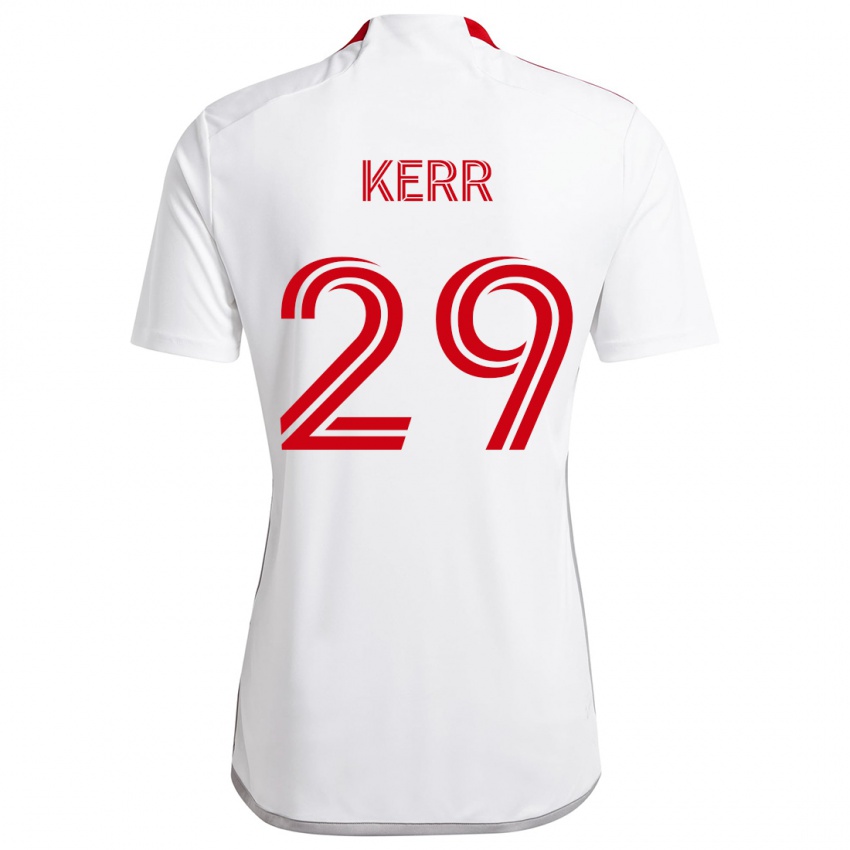 Børn Deandre Kerr #29 Hvid Rød Udebane Spillertrøjer 2024/25 Trøje T-Shirt