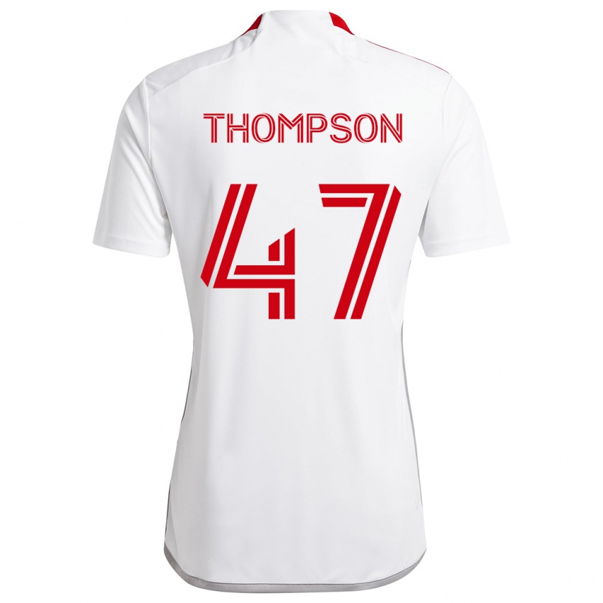 Børn Kosi Thompson #47 Hvid Rød Udebane Spillertrøjer 2024/25 Trøje T-Shirt