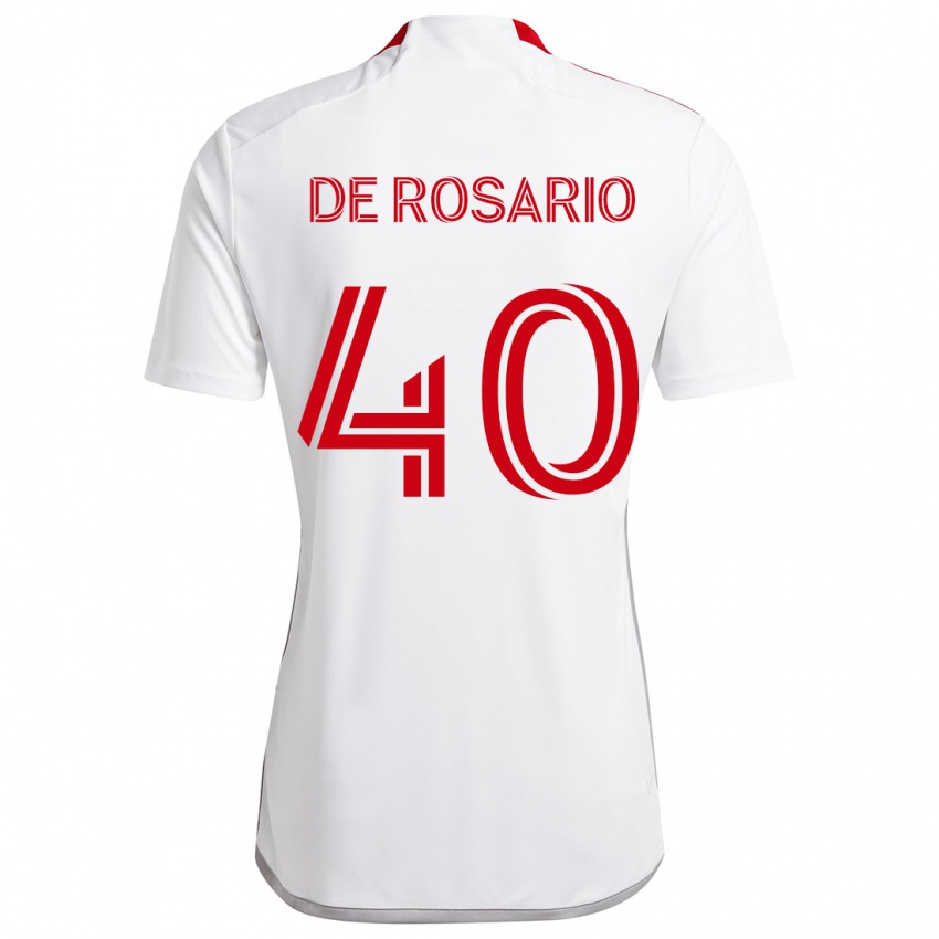 Børn Adisa De Rosario #40 Hvid Rød Udebane Spillertrøjer 2024/25 Trøje T-Shirt