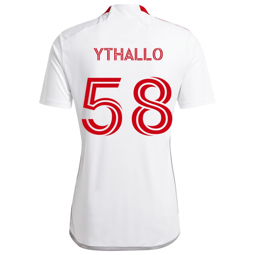 Børn Ythallo #58 Hvid Rød Udebane Spillertrøjer 2024/25 Trøje T-Shirt