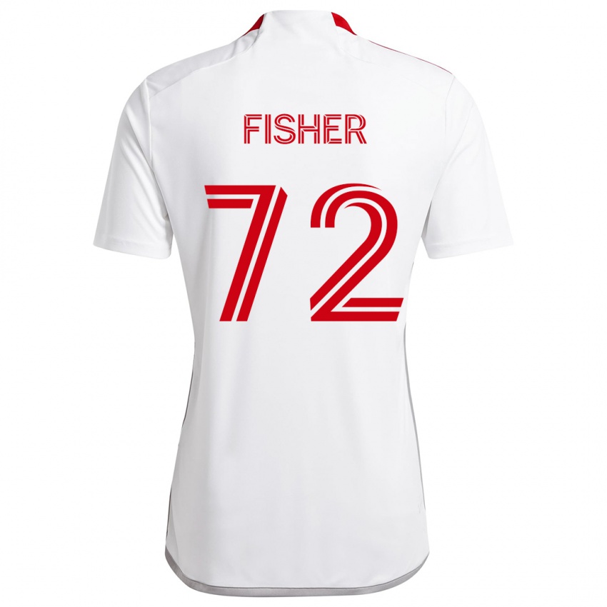 Børn Mark Fisher #72 Hvid Rød Udebane Spillertrøjer 2024/25 Trøje T-Shirt