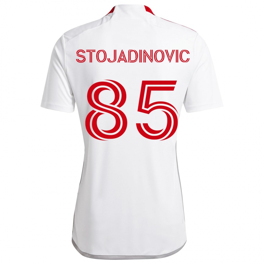 Børn Marko Stojadinovic #85 Hvid Rød Udebane Spillertrøjer 2024/25 Trøje T-Shirt