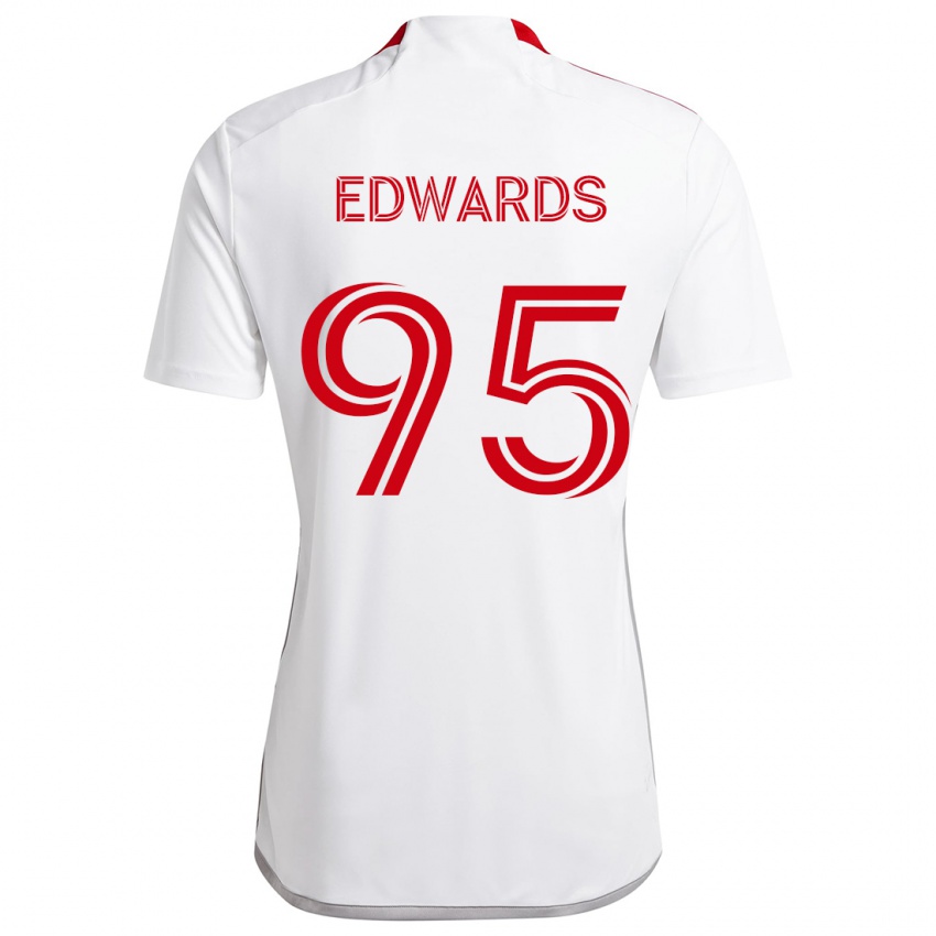 Børn Nathaniel Edwards #95 Hvid Rød Udebane Spillertrøjer 2024/25 Trøje T-Shirt