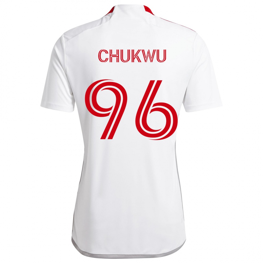 Børn Richard Chukwu #96 Hvid Rød Udebane Spillertrøjer 2024/25 Trøje T-Shirt