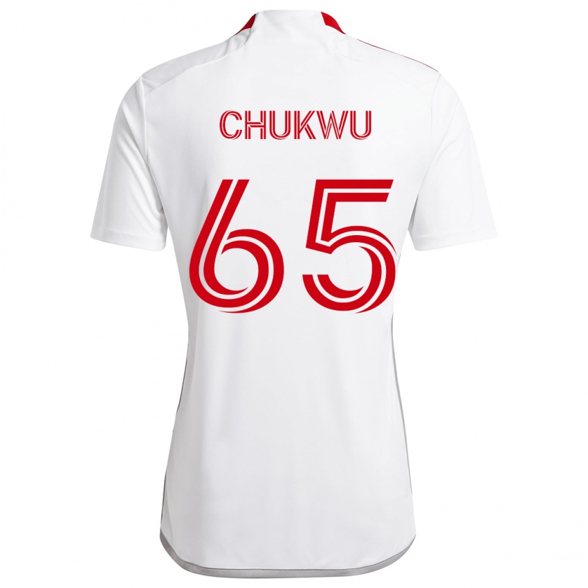 Børn Joses Chukwu #65 Hvid Rød Udebane Spillertrøjer 2024/25 Trøje T-Shirt