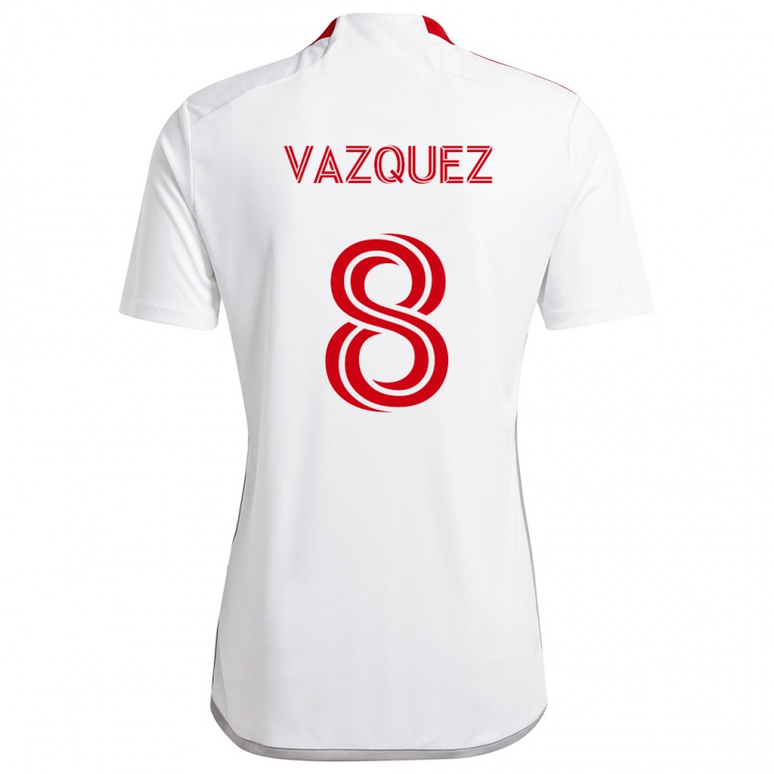 Børn Víctor Vázquez #8 Hvid Rød Udebane Spillertrøjer 2024/25 Trøje T-Shirt