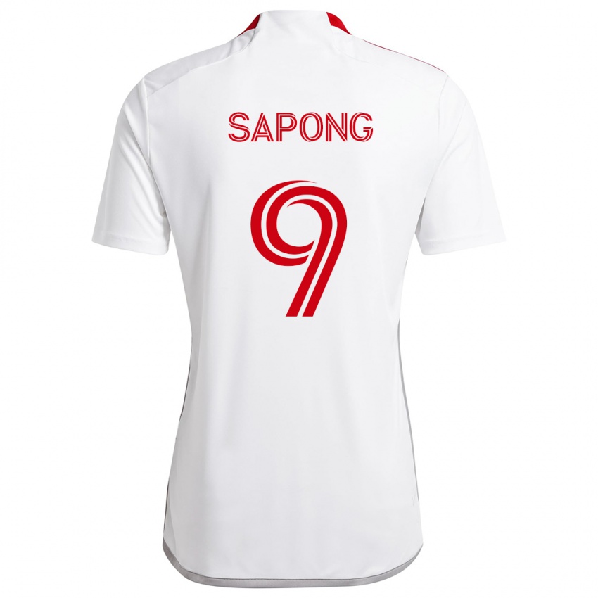 Børn C.j. Sapong #9 Hvid Rød Udebane Spillertrøjer 2024/25 Trøje T-Shirt