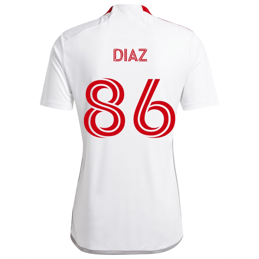 Børn Alec Díaz #86 Hvid Rød Udebane Spillertrøjer 2024/25 Trøje T-Shirt