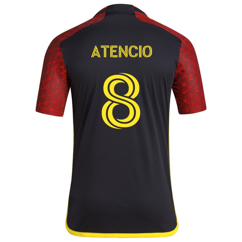 Børn Josh Atencio #8 Rød Sort Udebane Spillertrøjer 2024/25 Trøje T-Shirt